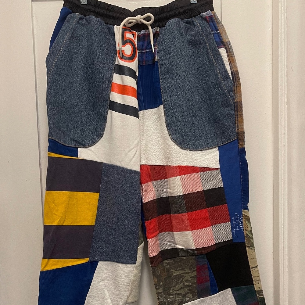 Multi-color Streetware Pants with Drawstring Waist - Size Large